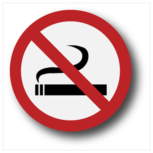 Circular No Smoking Sign White | G6S