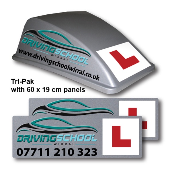 Silver Aero Roof Sign - Graphic Advantage Tri-Pak | G6S